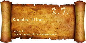 Karaba Tibor névjegykártya